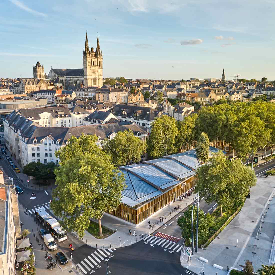 Aerial view of Angers in summer