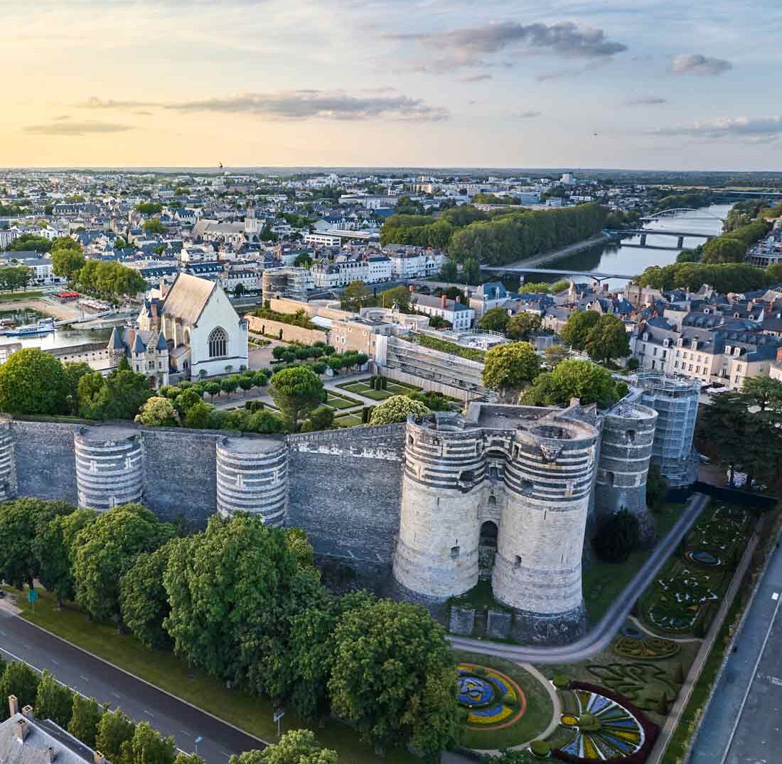 Aerial view of Château d'Angers